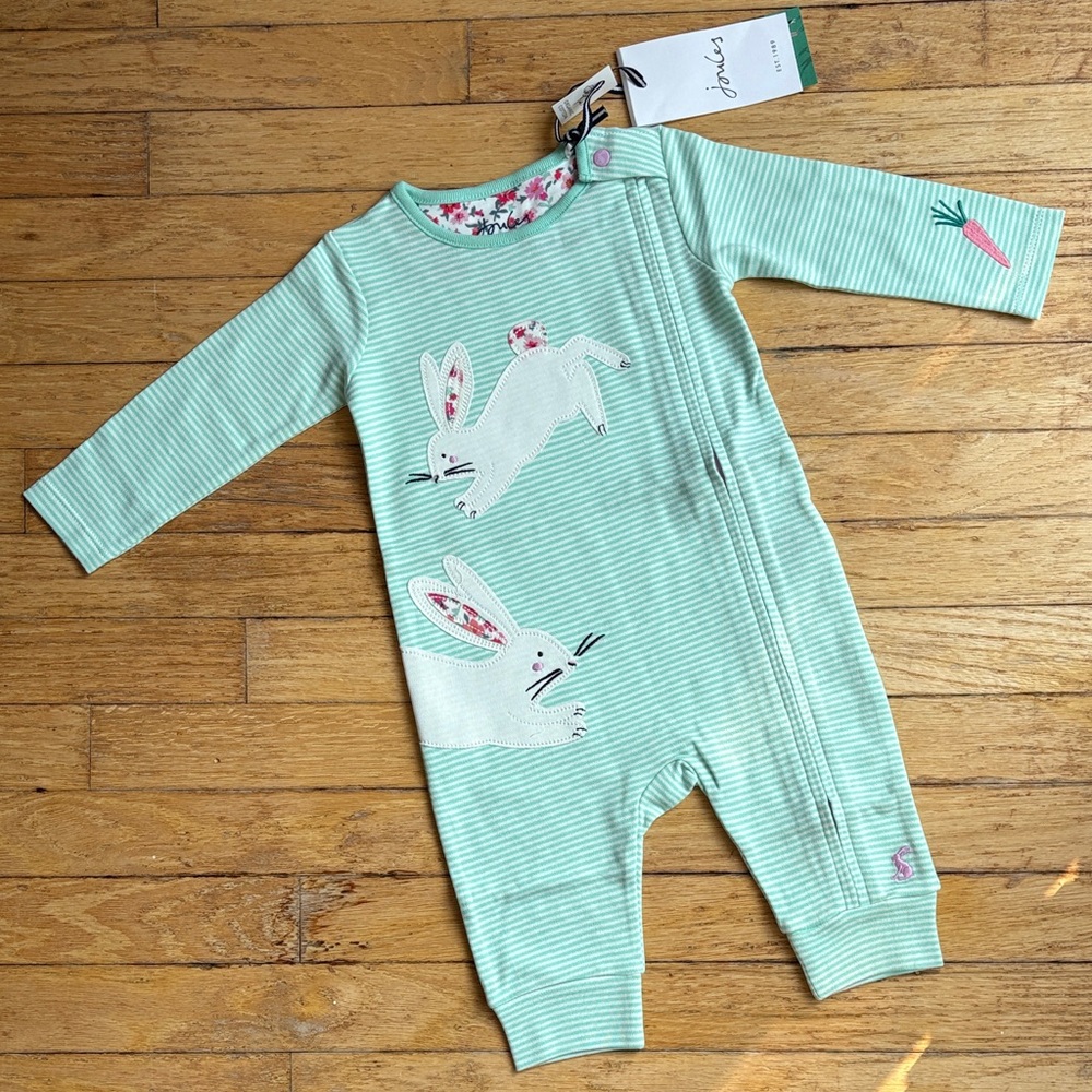 Joules Pastel Green Bunny onesie